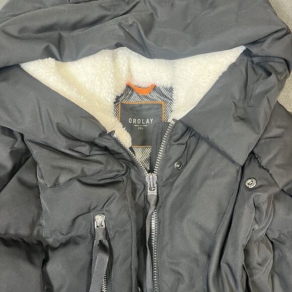 Orolay 092 Jacket Thickened Down Hooded Puffer Winter Coat Women 2XL Black EUC - Picture 6 of 16